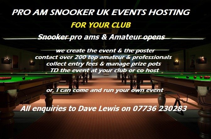 Snooker Pro-Am weekend coming up