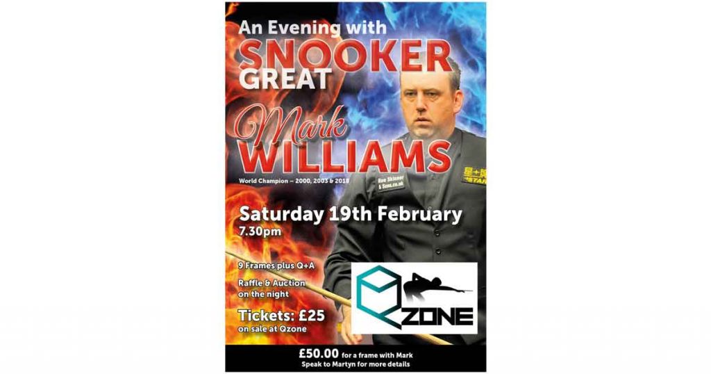 3 times World Snooker Champion, Mark Williams comes to Qzone