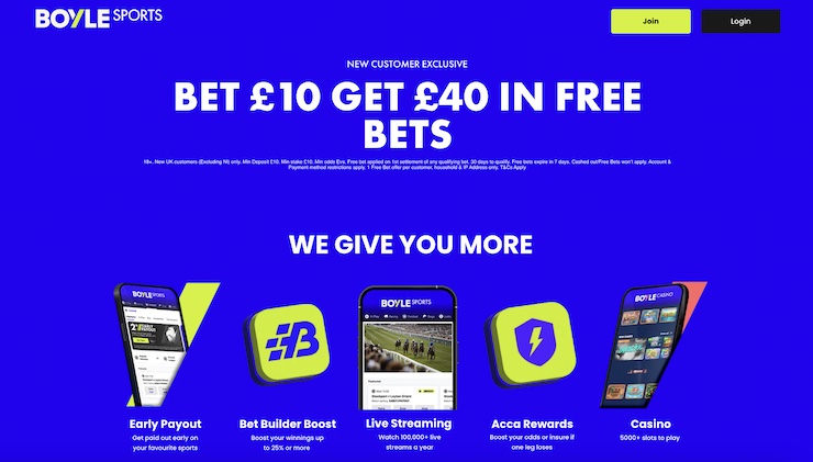 Boyle Sports welcome bonus offer.