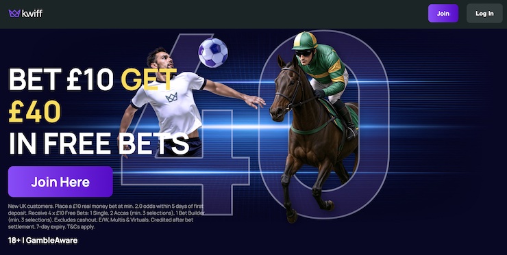 Kwiff is the best non Gamstop betting site for boosted odds.
