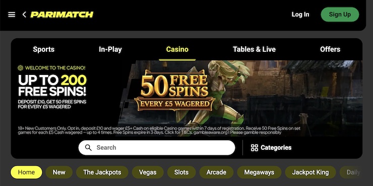 Parimatch is one of the top crypto casinos for free spins.
