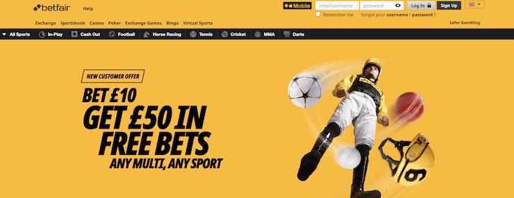 Betfair is one of the best European betting sites that accepts UK players.